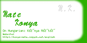 mate konya business card